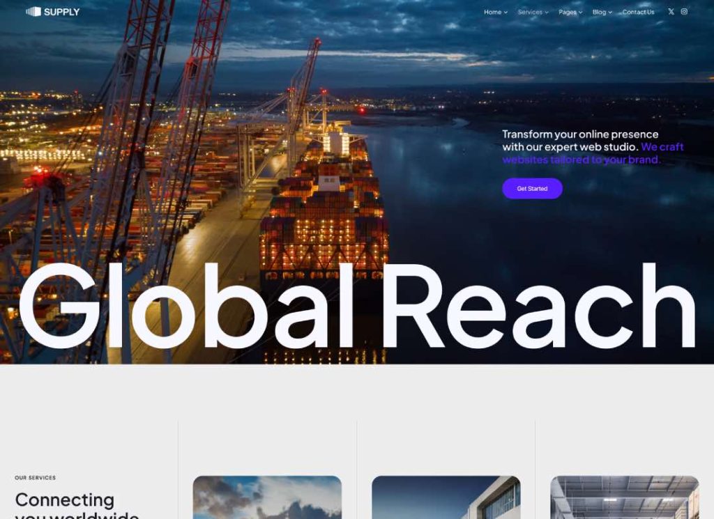 Supply - Logistics, Transportation & Trucking WordPress Theme
