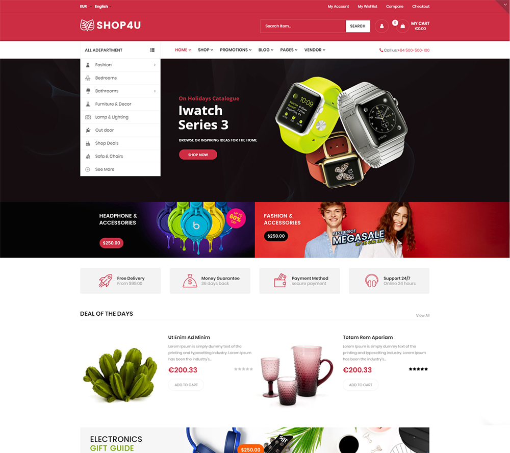 Shop4U - Modern MarketPlace WooCommerce Theme
