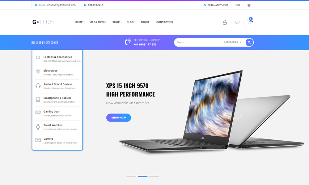 Gtech Electronics Shop WooCommerce Theme