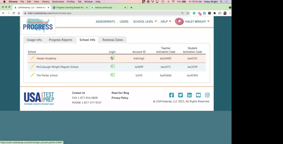 Screenshot from Getting Started With USATestprep for District Admin video