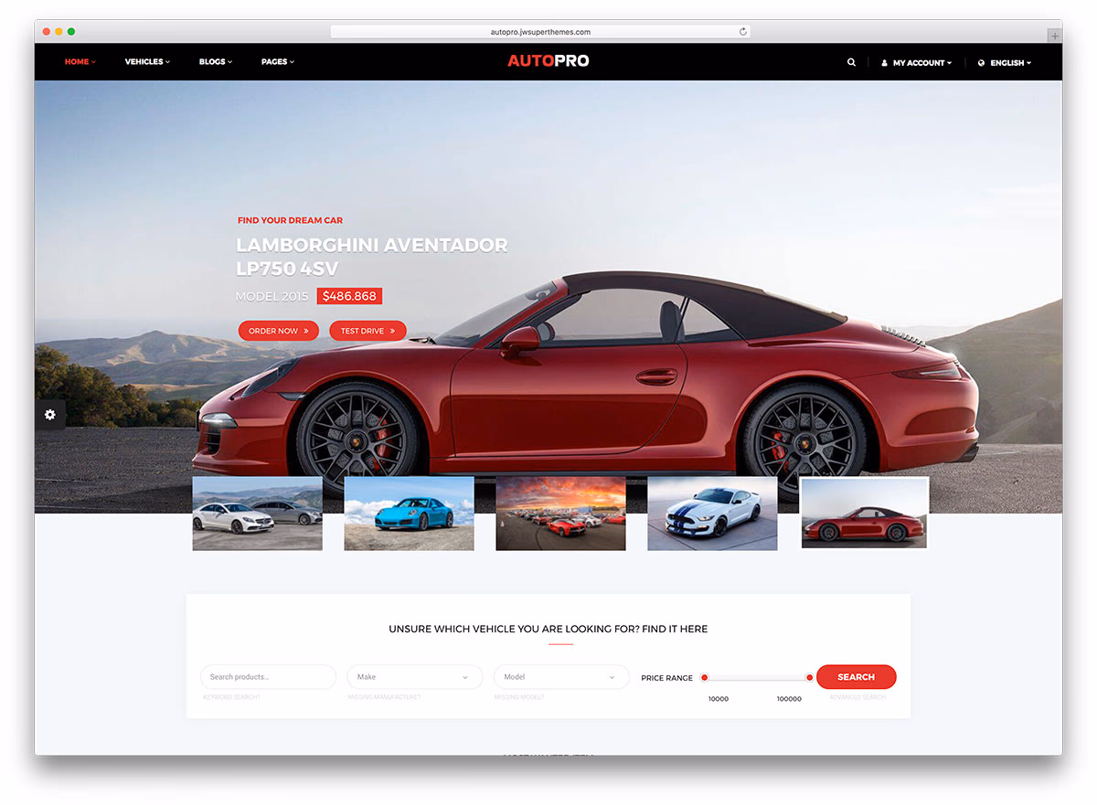 car dealer WordPress theme