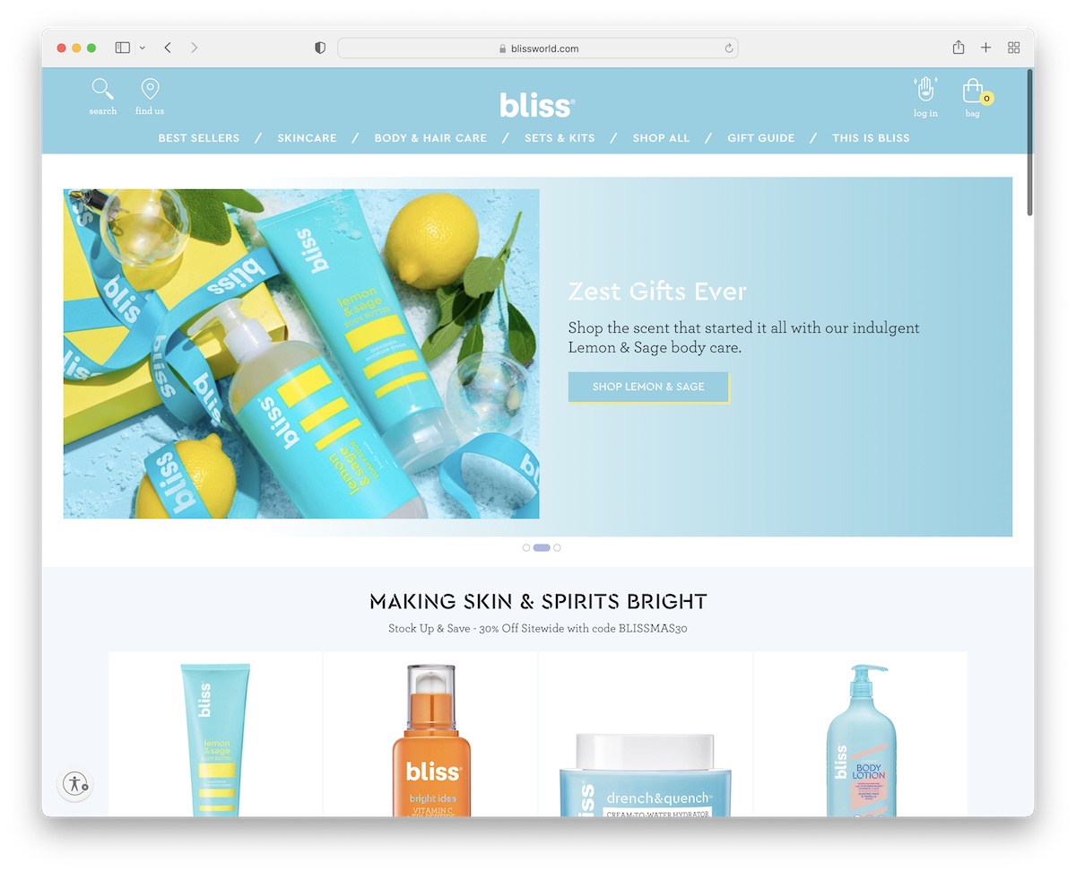 bliss bigcommerce website