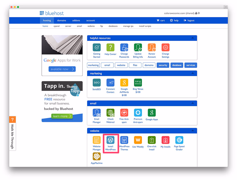 bluehost-cpanel-demo