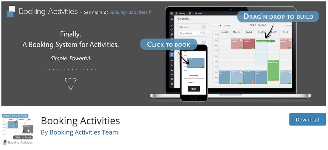 booking activities free wordpress plugin
