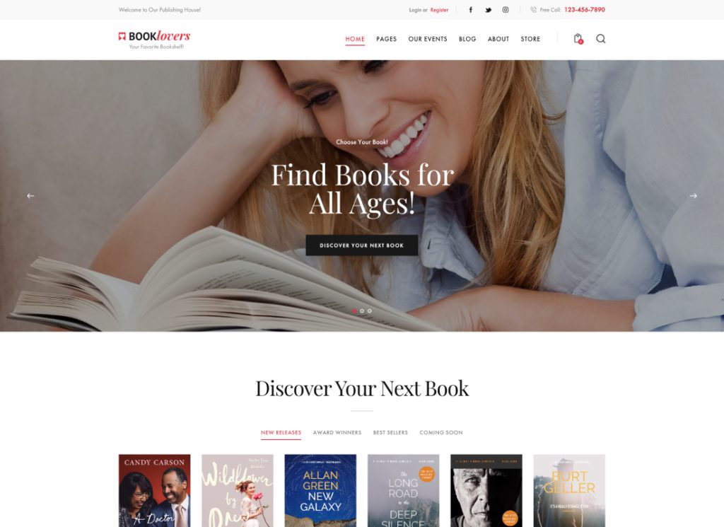 Booklovers - Publishing House & Book Store WordPress Theme + RTL