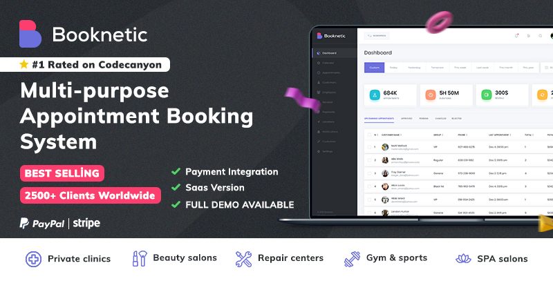 booknetic multi purpose appointment booking