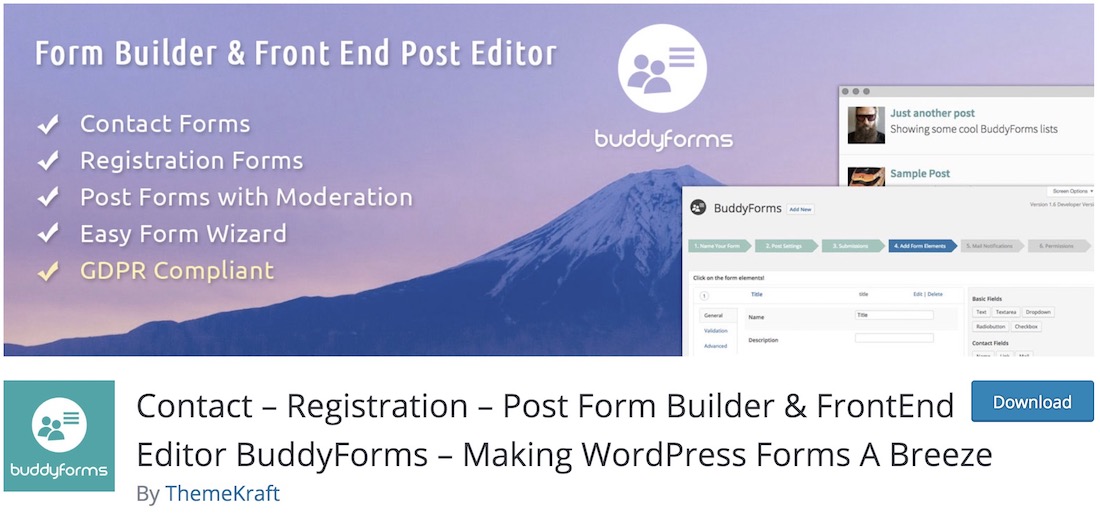 buddyforms free wordpress plugin