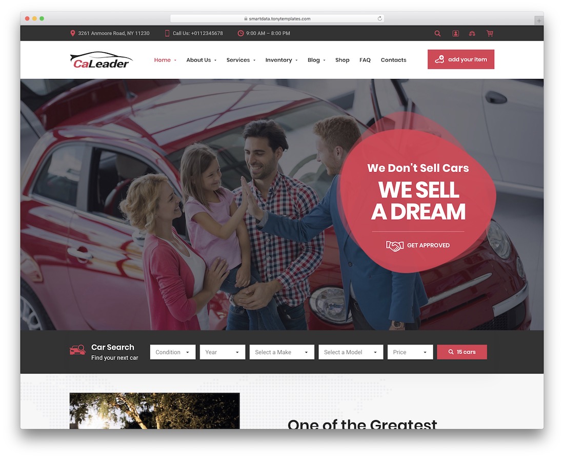 caleader car dealer wordpress theme