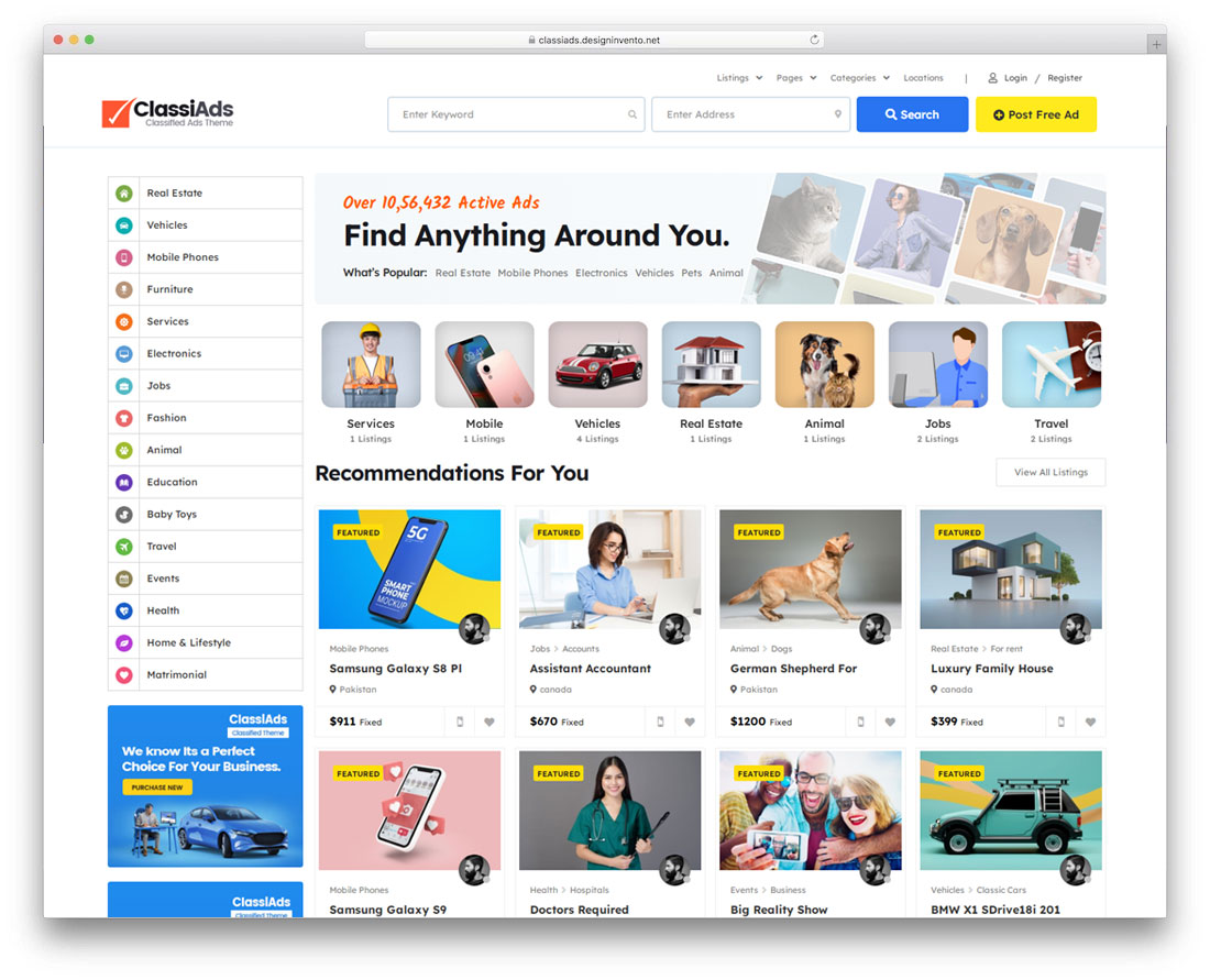 ClassiAds - most popular WordPress Classified ads theme