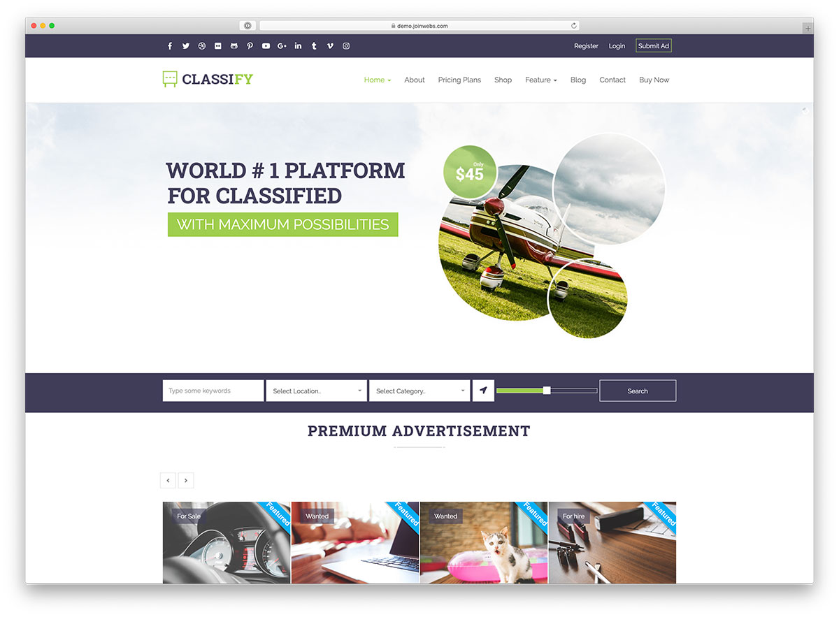 classifieds WordPress theme