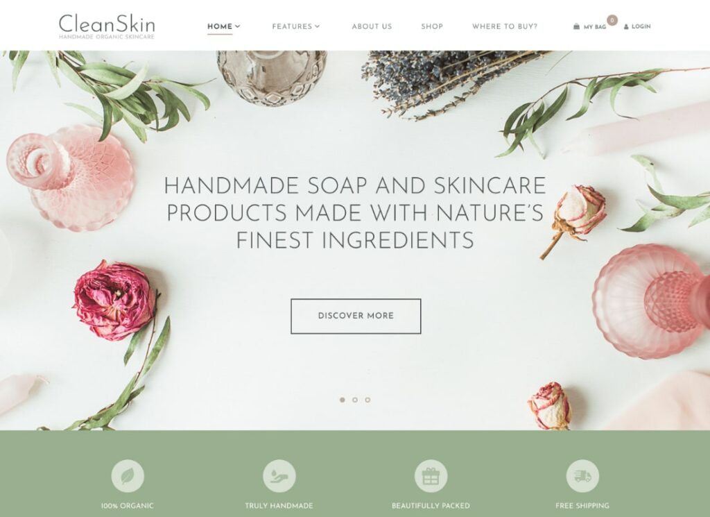 CleanSkin | Handmade Organic Soap & Natural Cosmetics Shop WordPress Theme