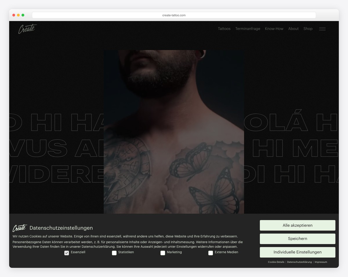 create tattoos - tattoo artist ecommerce website