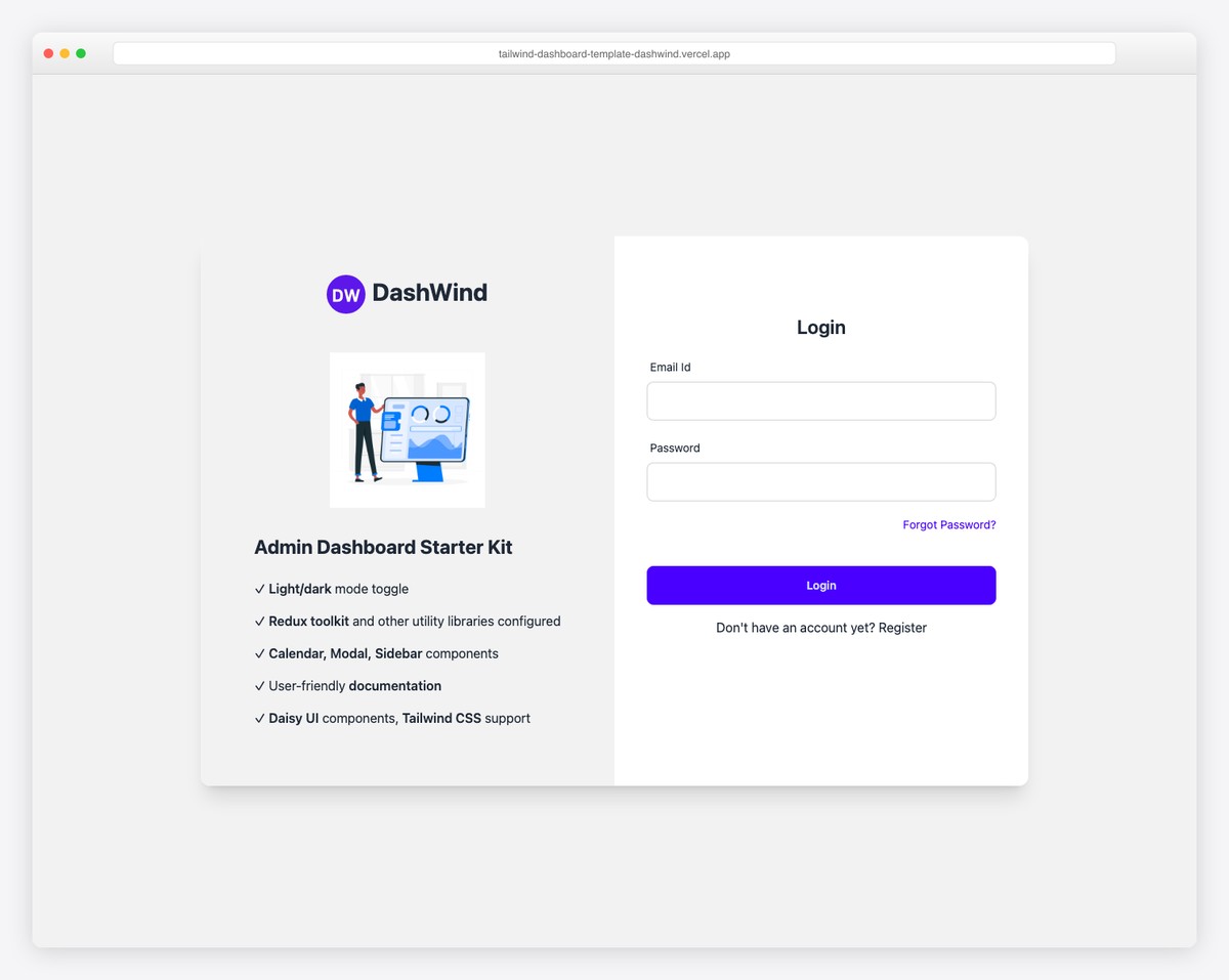 DashWind - Free React DaisyUI Admin Dashboard Template