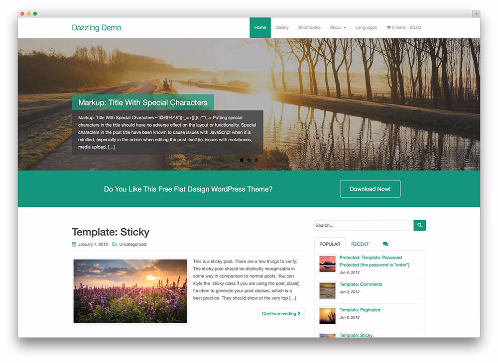 dazzling flat design theme