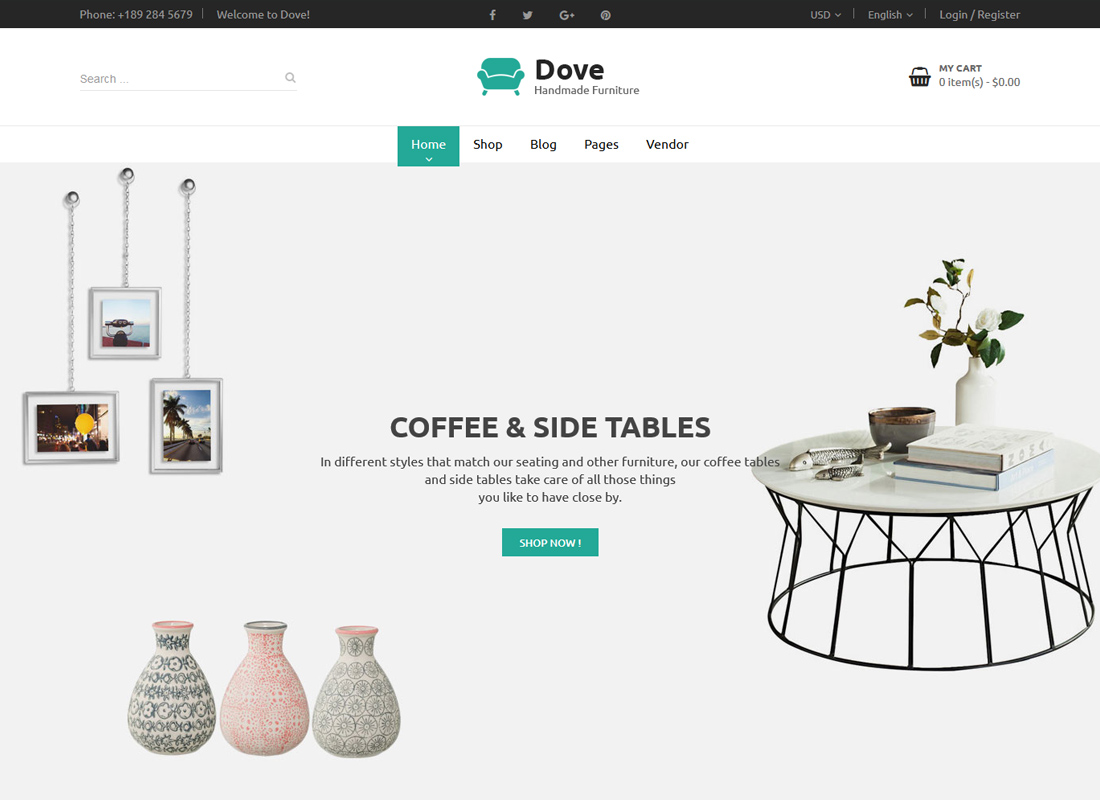 Dove | Handmade Furniture Responsive WooCommerce WordPress Theme