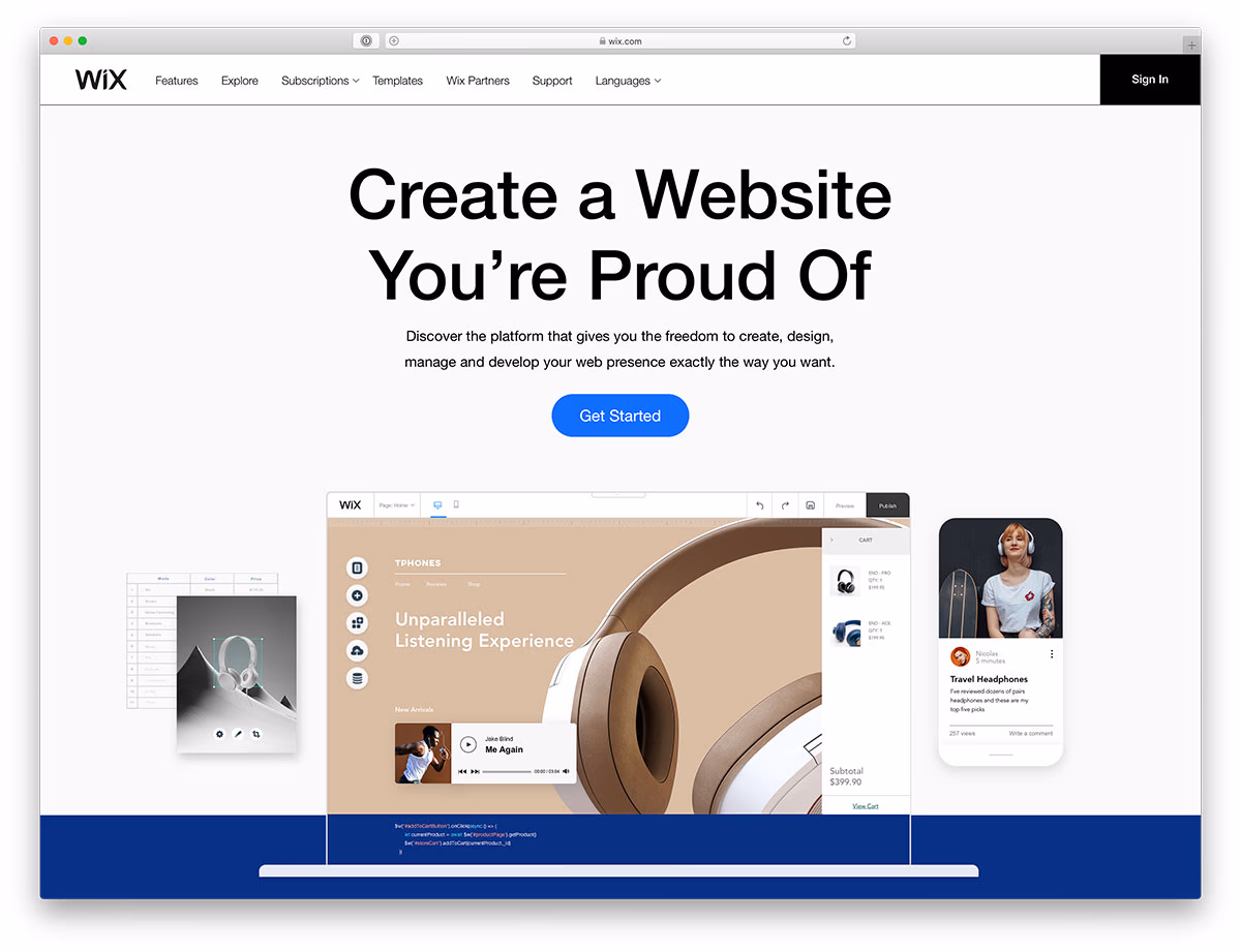 wix - free drag and drop website builder
