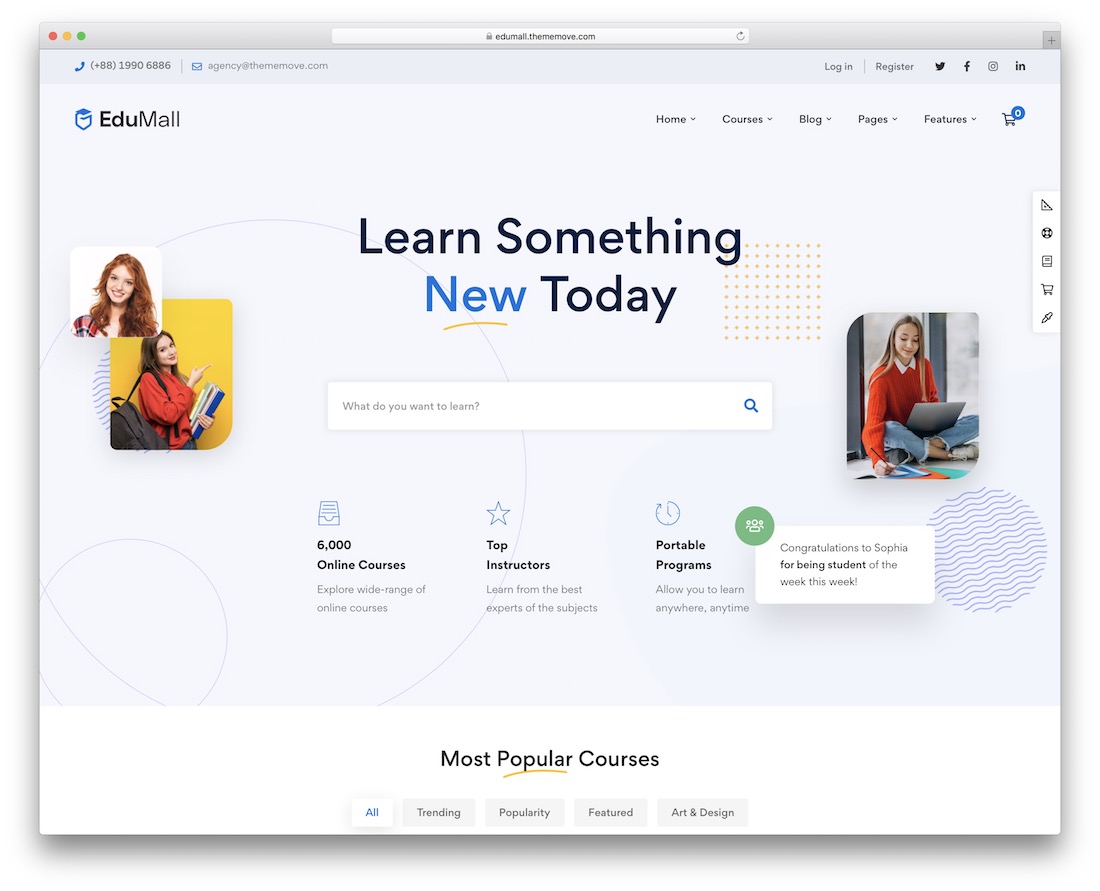 edumall lms wordpress theme