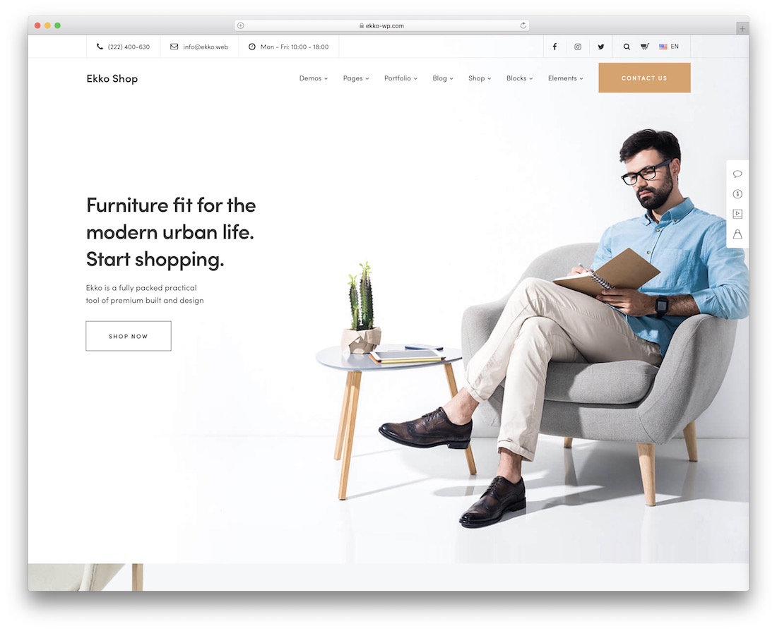 ekko furniture wordpress theme