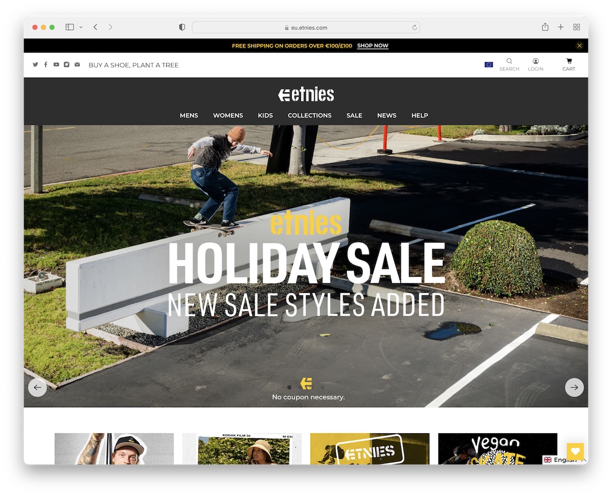 etnies shoe website example