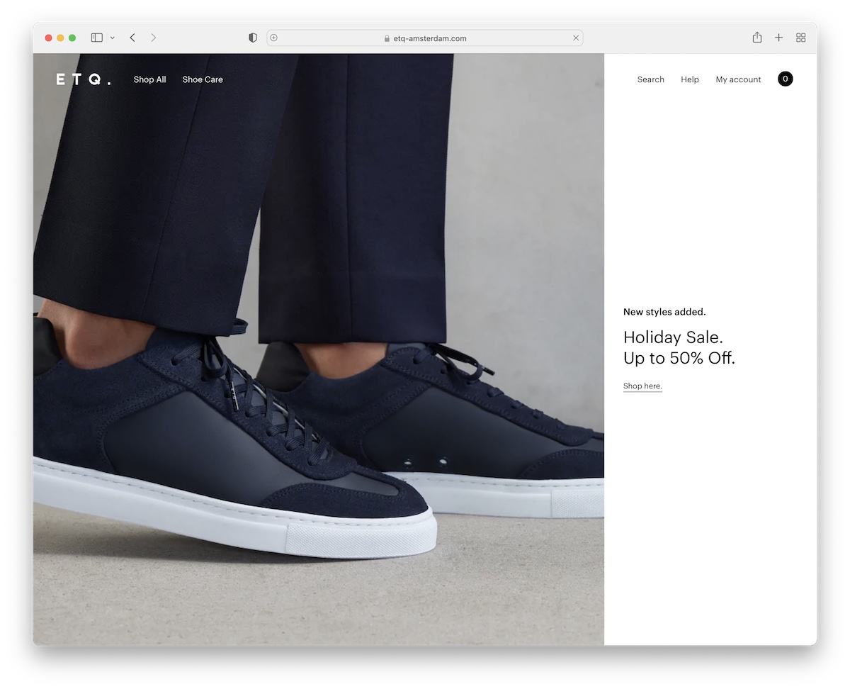 etq simple website example