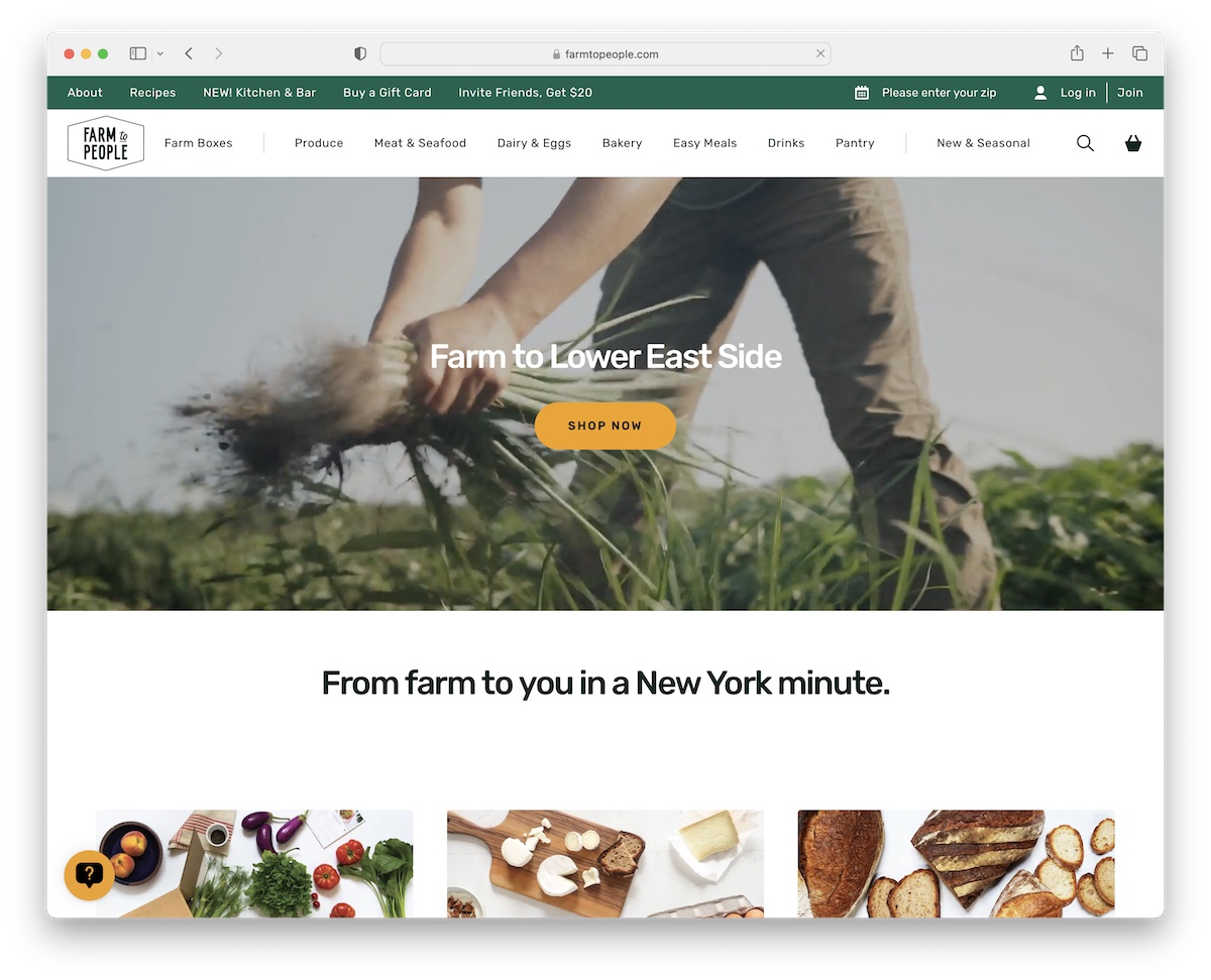 farm to people node js website