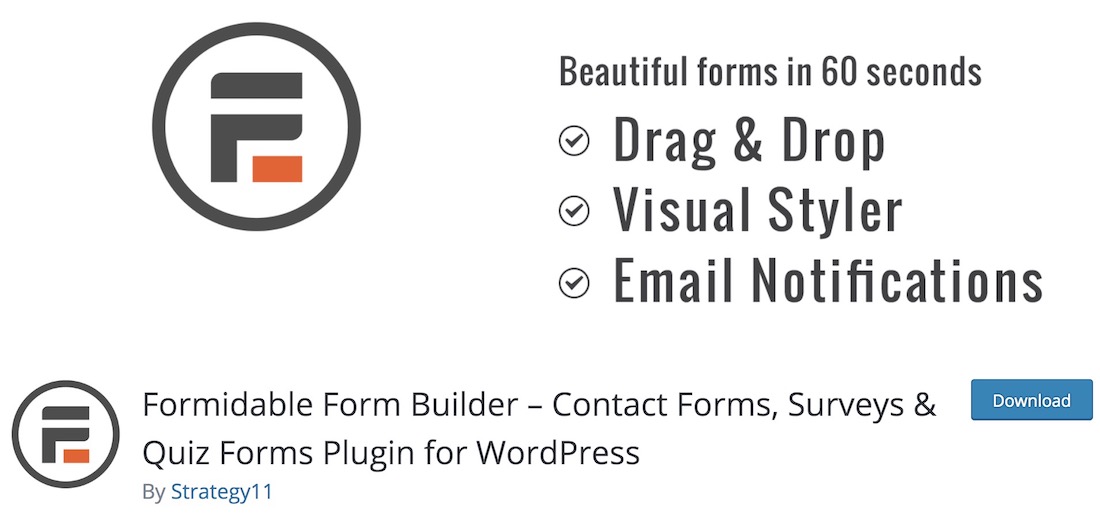 formidable free wordpress plugin
