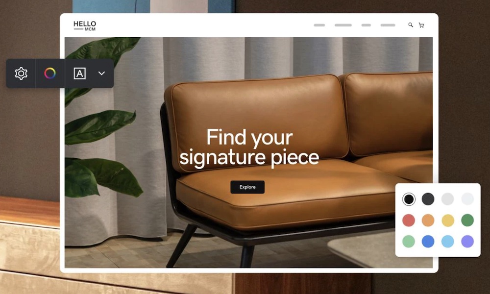 GoDaddy color scheme selection for your website