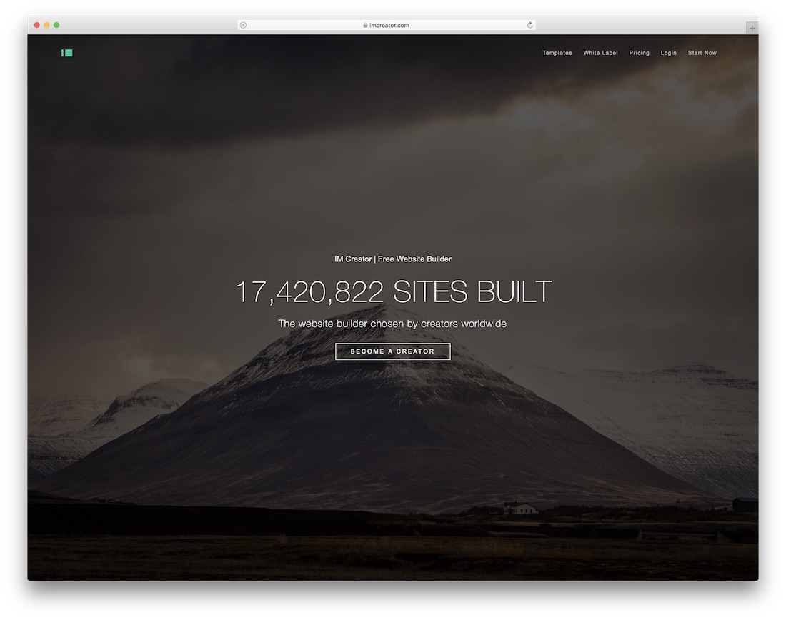 im creator website builder for construction company