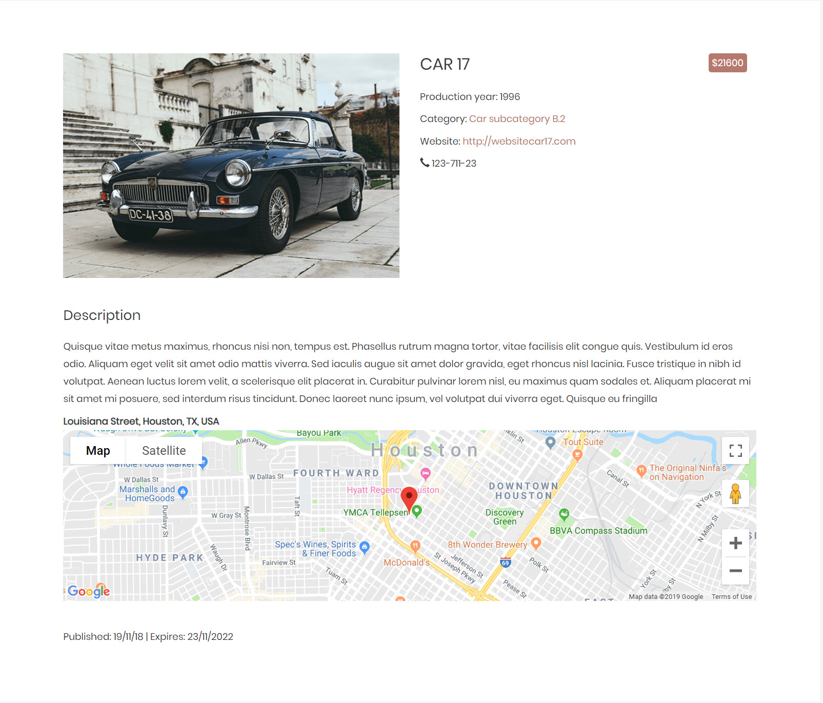 example of a directory website on WordPress