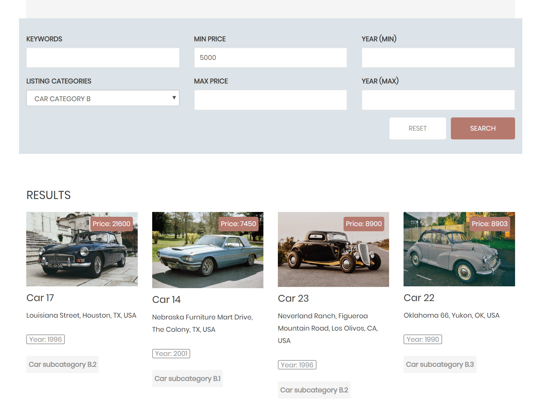 Adjust search layout for directory website in WordPress