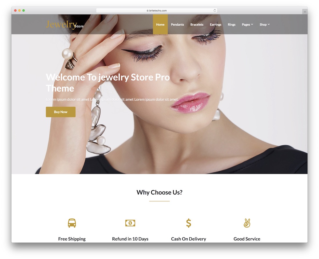 jewelry store free wordpress theme