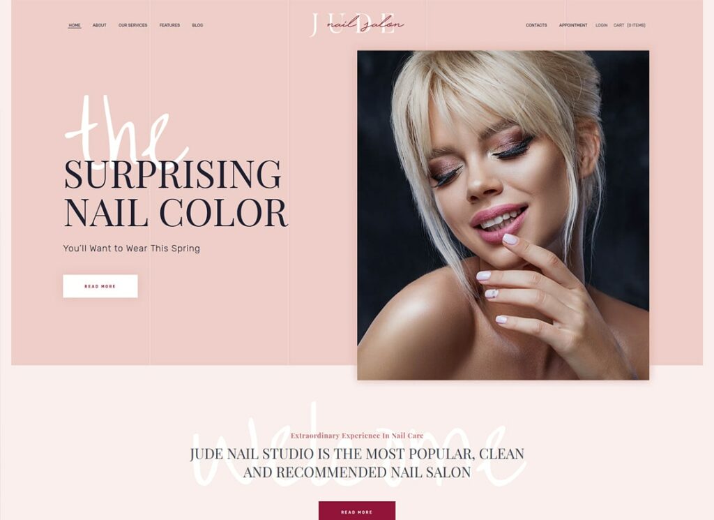 Jude | Nail Bar & Beauty Salon WordPress Theme