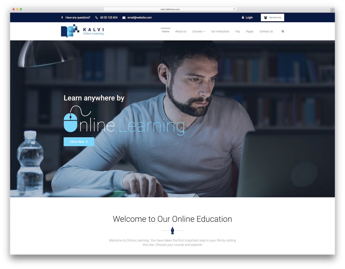 kalvi education lms wordpress theme