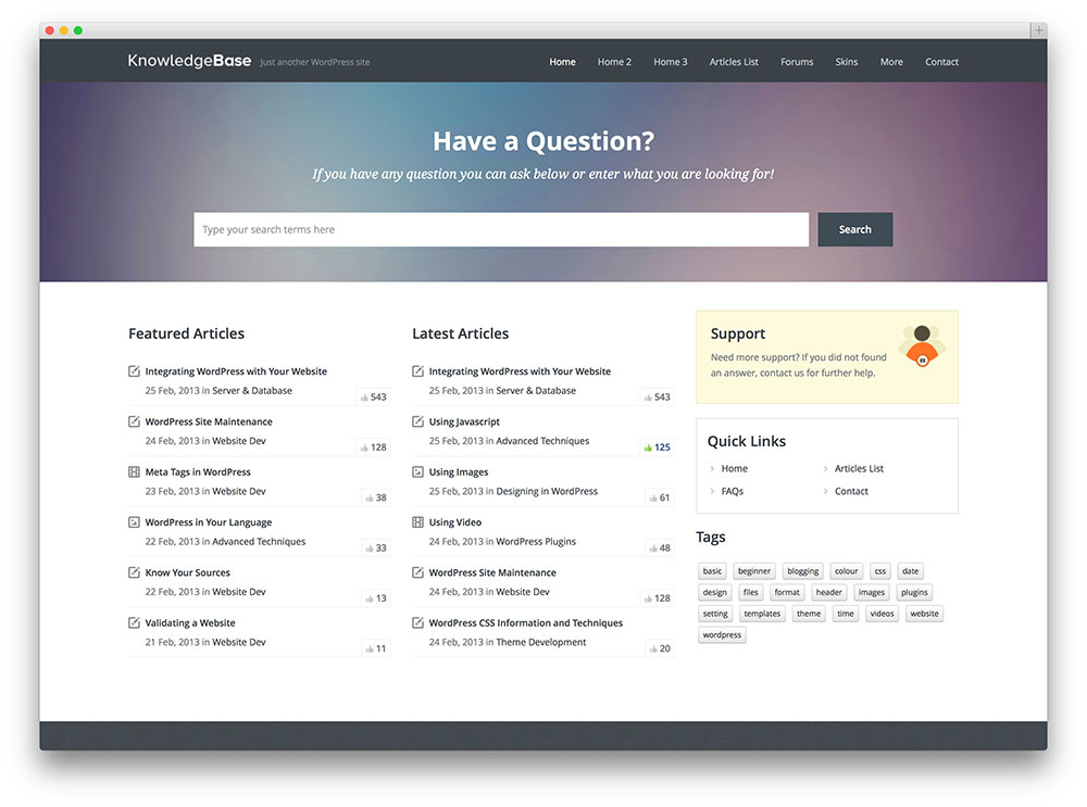 knowledge base amazing tech suppport theme