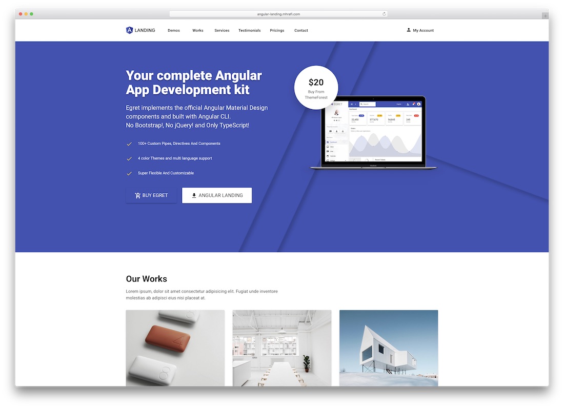 landing angularjs website template