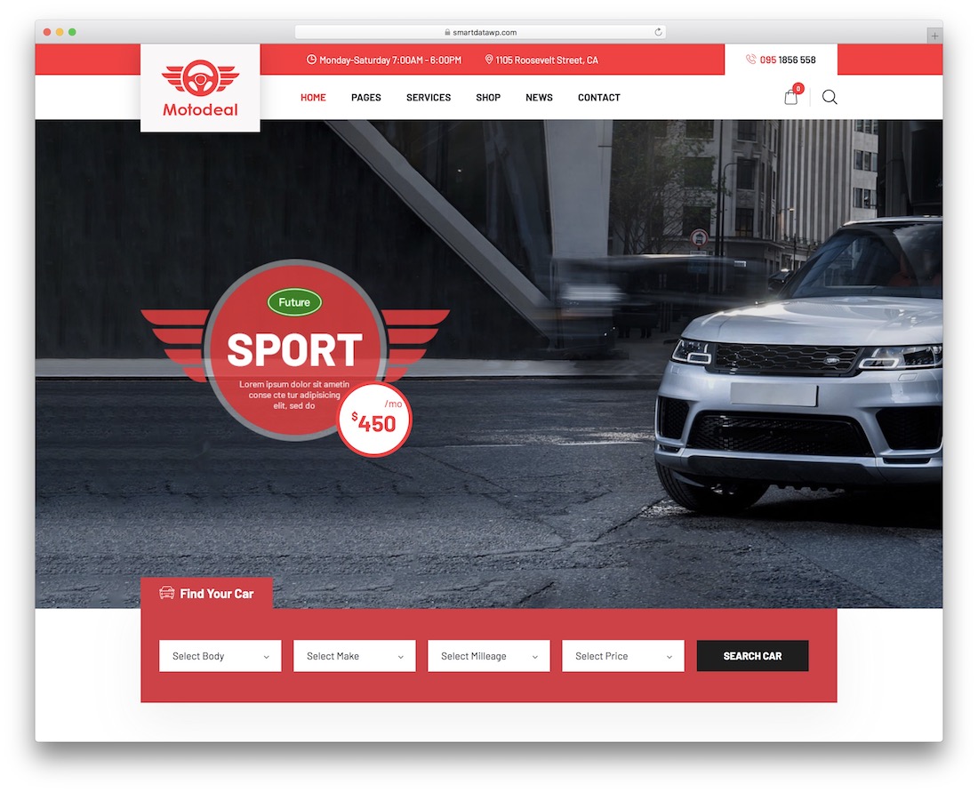 motodeal car dealer wordpress theme