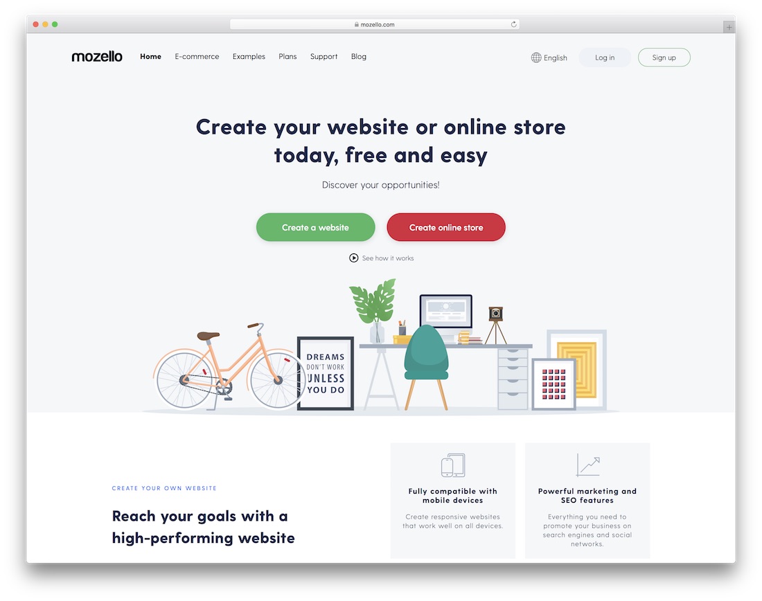 mozello website builder for construction company