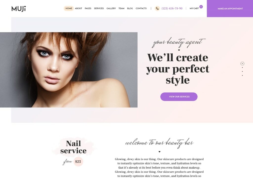Muji | Beauty Shop & Spa Salon WordPress Theme
