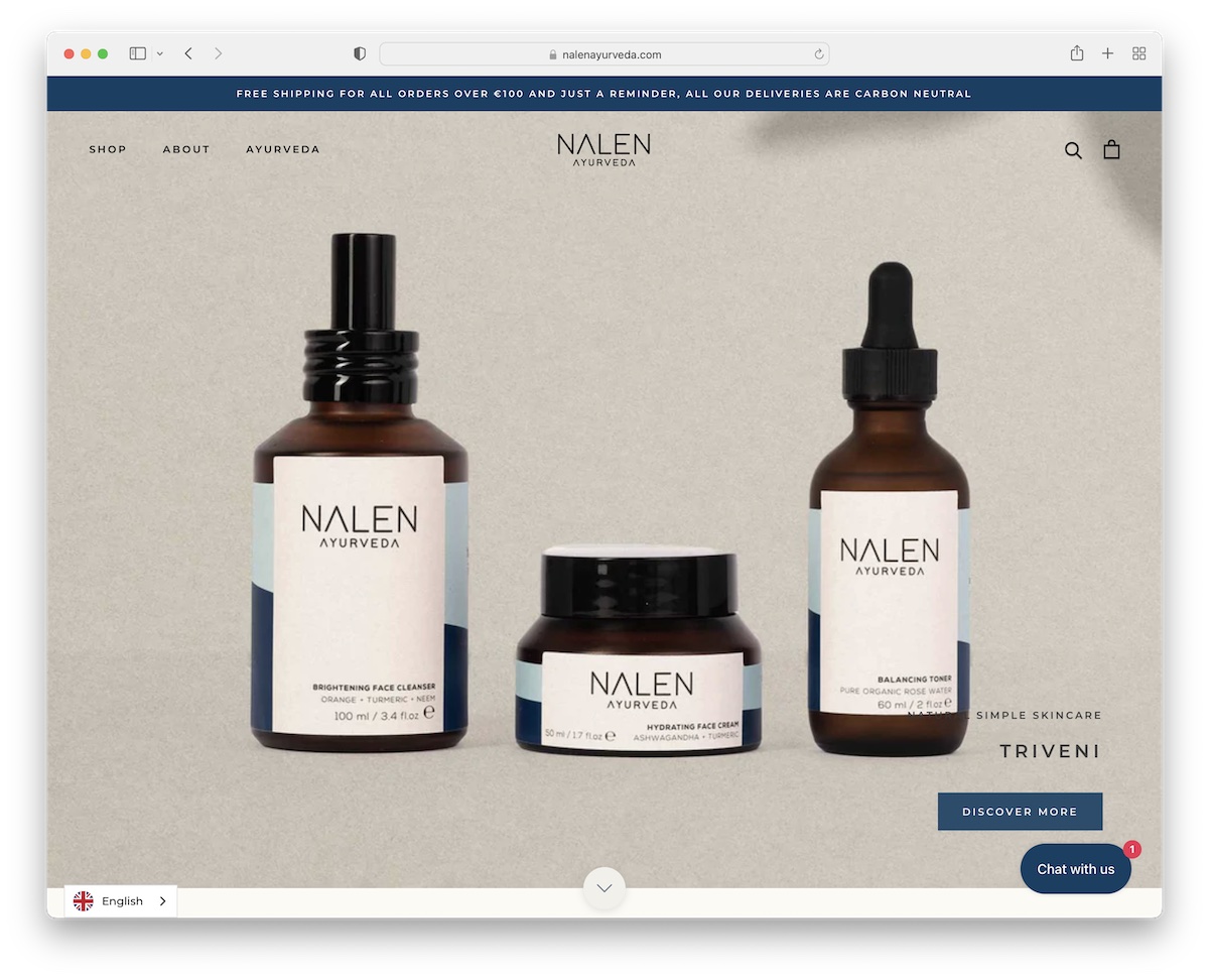 nalen ayurveda small business website