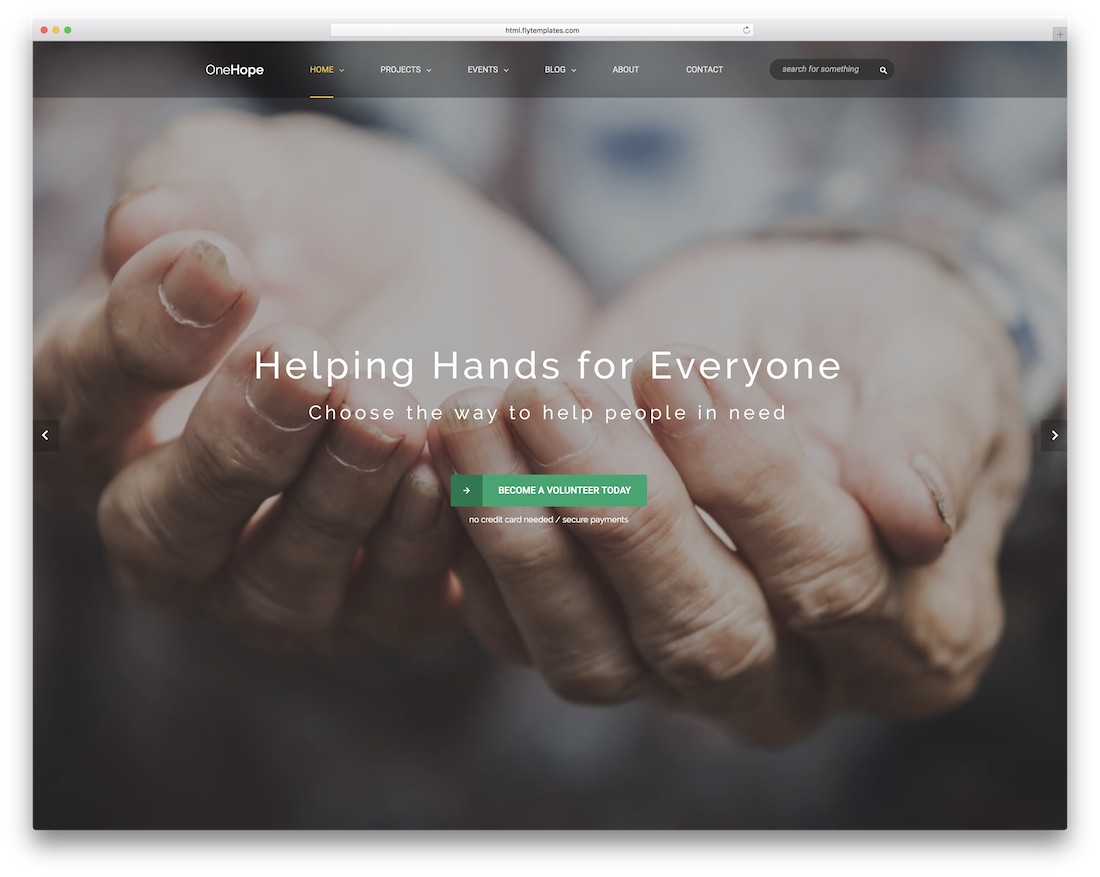 onehope website template