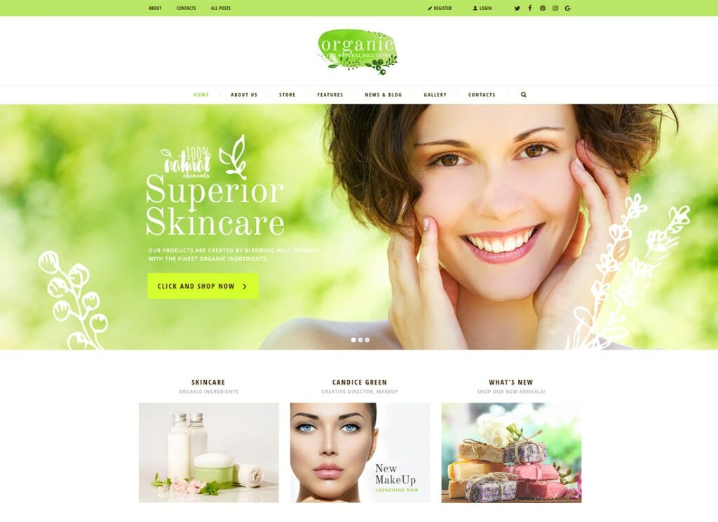 Organic | Organic Beauty Store & Natural Cosmetics WordPress Theme