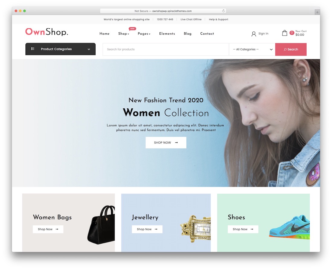  own shop free woocommerce wordpress theme