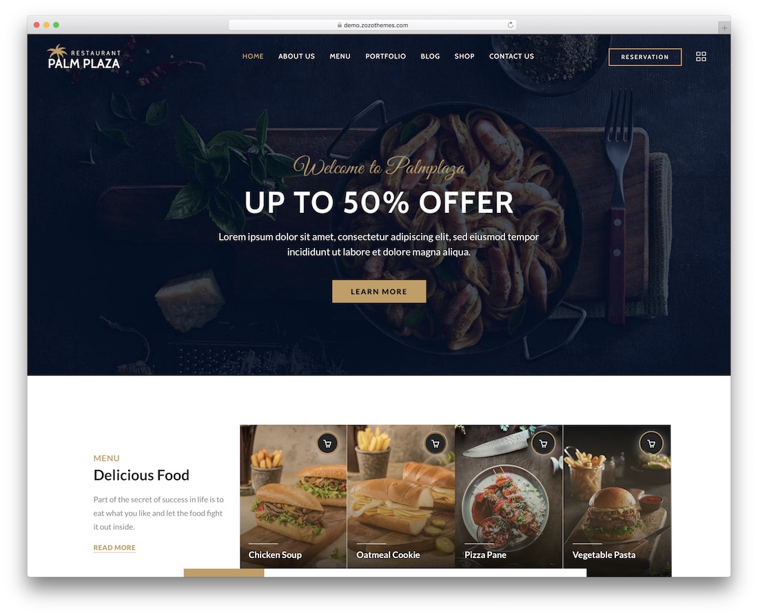 palmplaza food truck wordpress theme