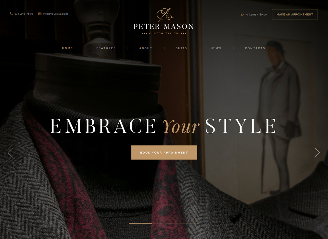 Peter Mason | Custom Tailoring and Clothing Store WordPress Theme