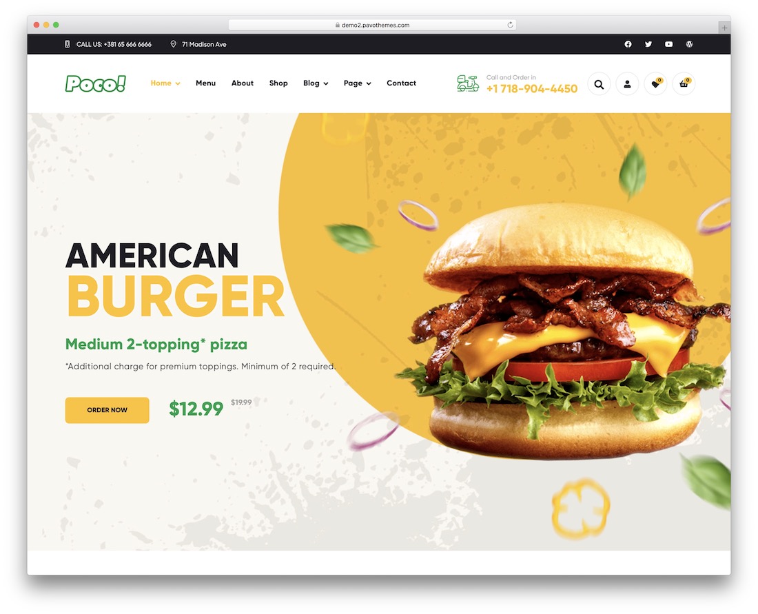 poco food wordpress theme