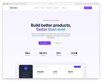 SaaSify template preview