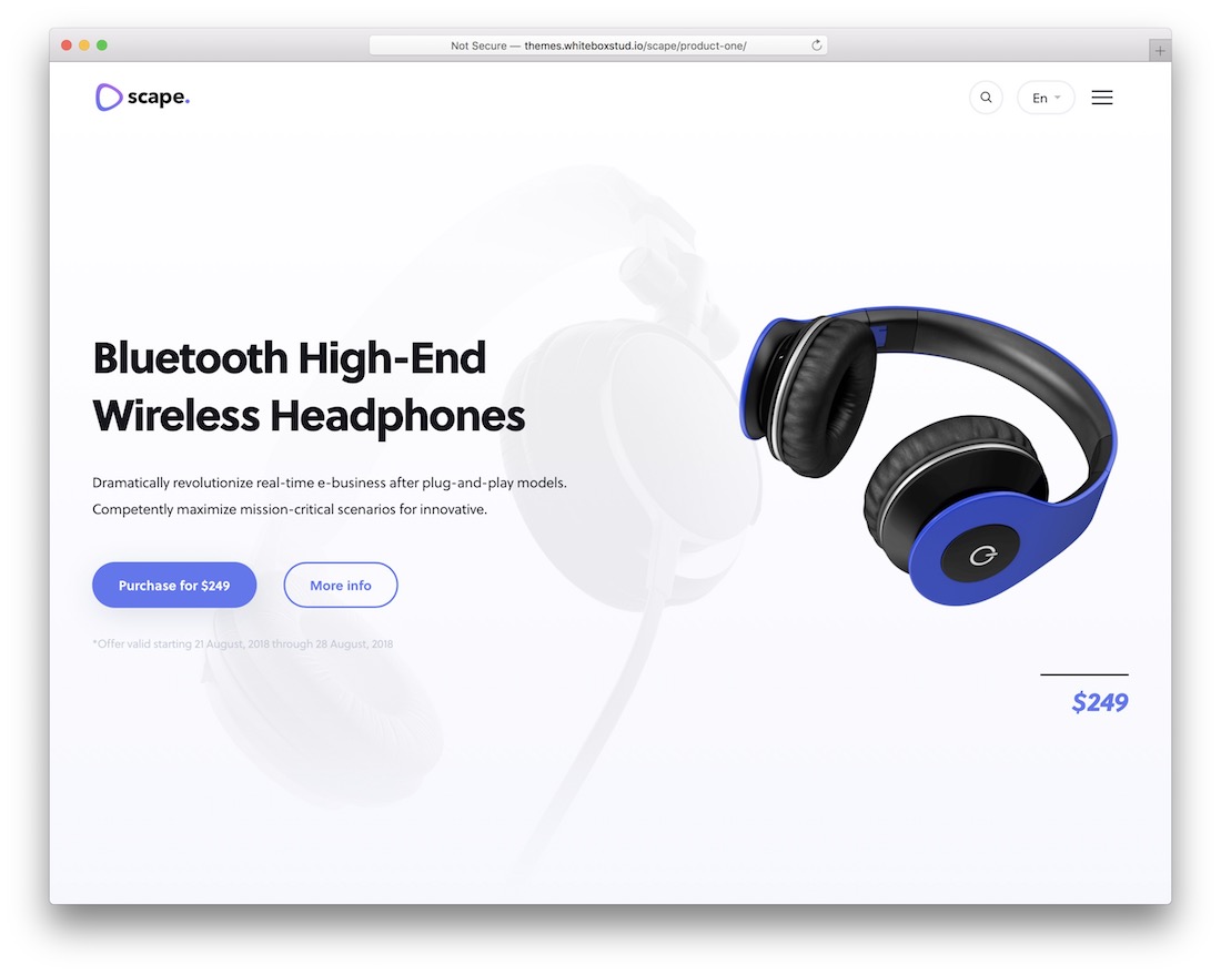 scape single product wordpress theme