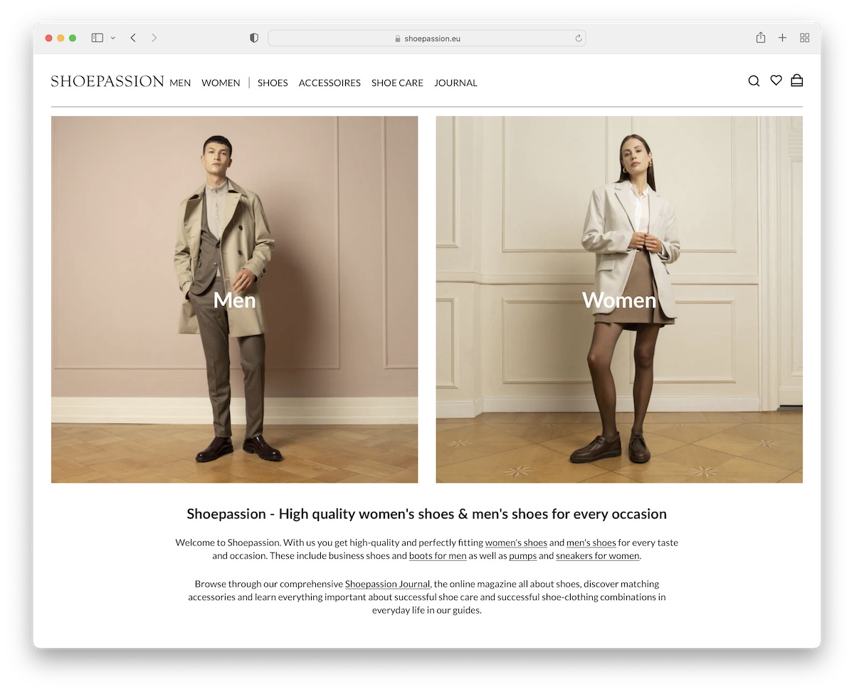 shoepassion shoe website example