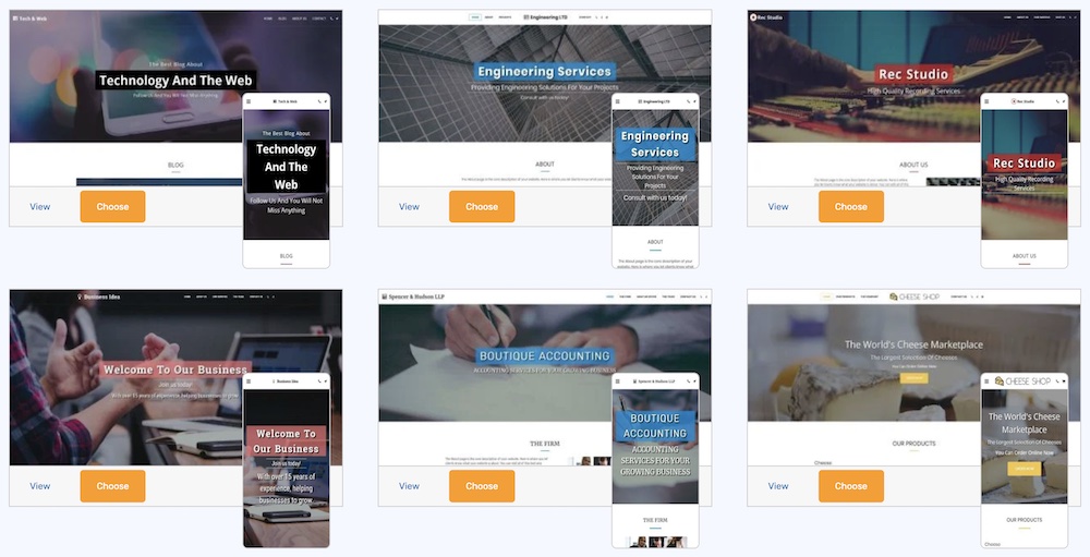 Site123 website templates and concepts