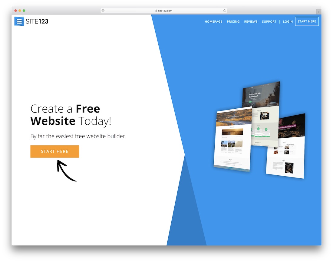 site123 website builder for construction company